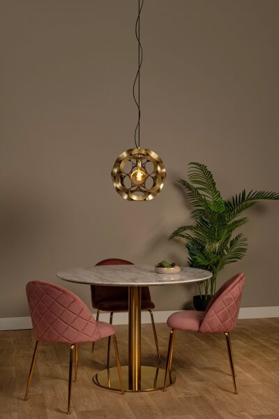 Stilvolle Pendelleuchte Metall Kugel Gold Ø40 cm E27