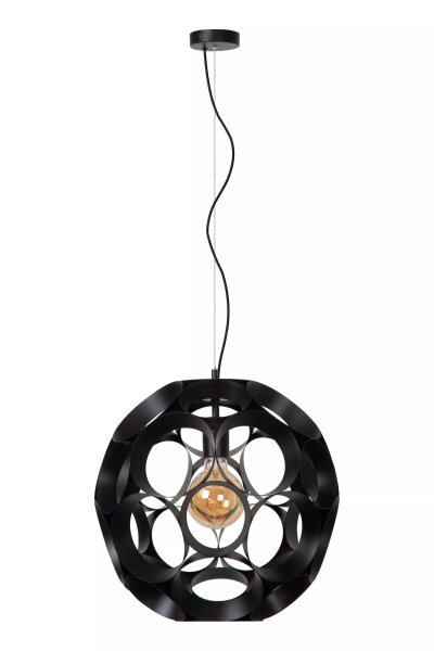 Stilvolle Pendelleuchte Metall Kugel Schwarz Ø40 cm E27