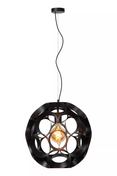 Stilvolle Pendelleuchte Metall Kugel Schwarz Ø40 cm E27