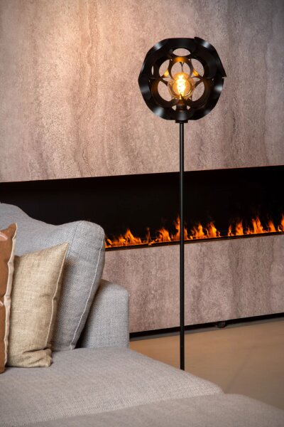Stehlampe Metall Schwarz E27 H:149 cm elegant Modern