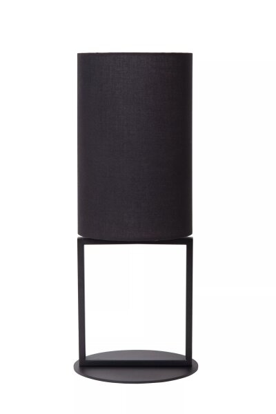 Tischlampe Schwarz Stoffschirm blendarm 50 cm groß E27
