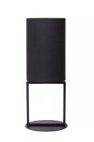Tischlampe Schwarz Stoffschirm blendarm 50 cm gro&szlig; E27