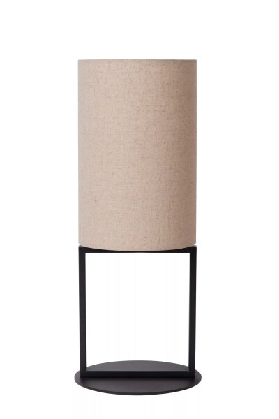 Tischlampe Beige Stoffschirm blendarm 50 cm groß E27