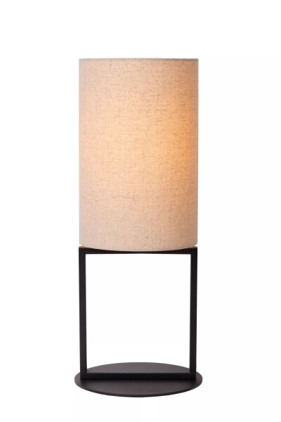 Tischlampe Beige Stoffschirm blendarm 50 cm groß E27