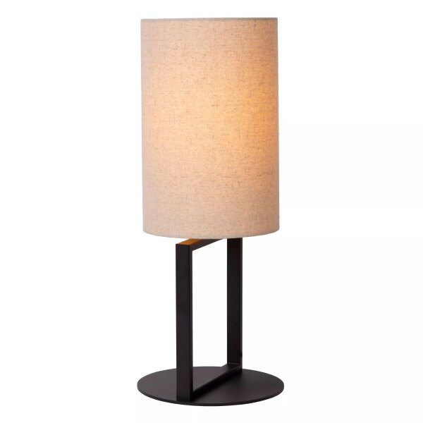 Tischlampe Beige Stoffschirm blendarm 50 cm groß E27