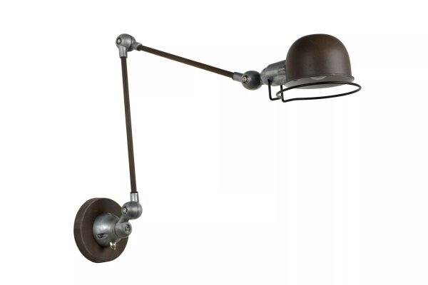 Wandspot Industrial Rostbraun T:68 cm E14 Knickgelenk