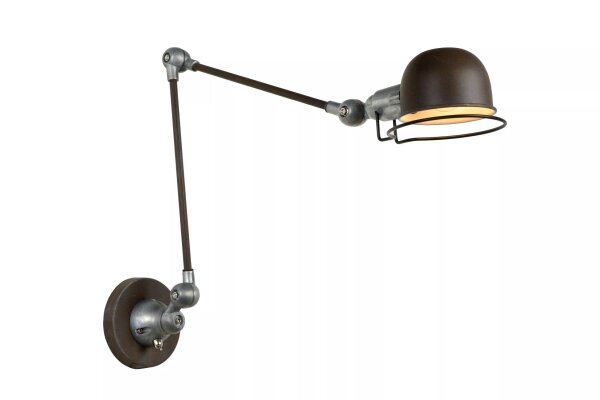 Wandspot Industrial Rostbraun T:68 cm E14 Knickgelenk