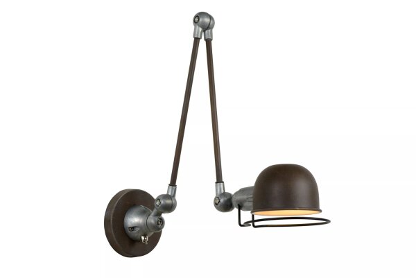 Wandspot Industrial Rostbraun T:68 cm E14 Knickgelenk