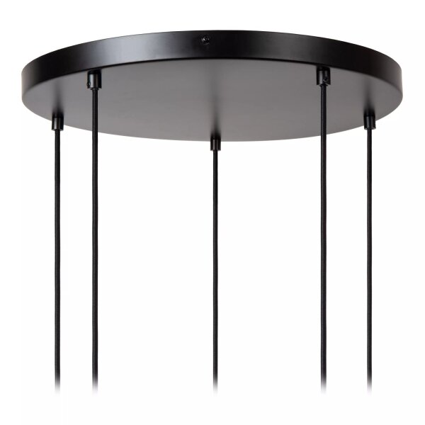 Pendelleuchte Glas Grün Bernstein L:65 cm E27 5-flammig