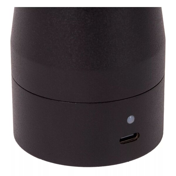 LED Akku Tischlampe Schwarz Schalter Kegel 22 cm 2700 K