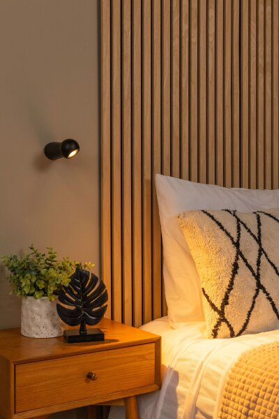 LED Wandlampe Aluminium Schwarz IP54 T:15 cm Modern