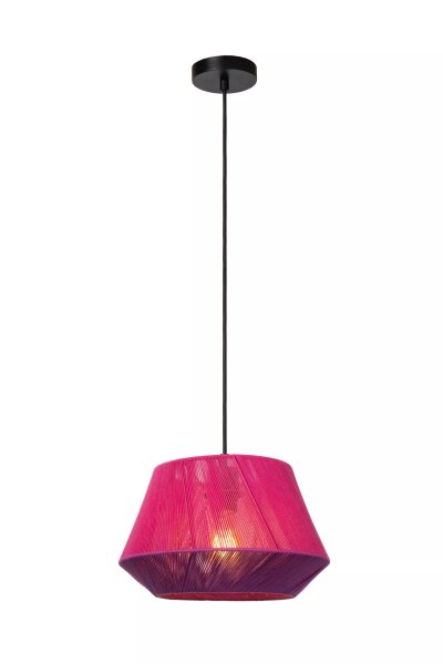 Runde Hängeleuchte Pink Stoff Metall E27 Ø30 cm Modern