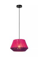 Runde Hängeleuchte Pink Stoff Metall E27 Ø30...