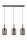 Pendelleuchte Rauchglas Metall 110 cm lang 3-flmg E27