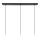 Pendelleuchte Rauchglas Metall 110 cm lang 3-flmg E27