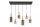 Pendelleuchte Rauchglas Metall 132 cm lang 6-flmg E27