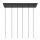 Pendelleuchte Rauchglas Metall 132 cm lang 6-flmg E27
