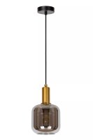 Pendelleuchte Rauchglas Metall Gold Schwarz Ø16 cm...