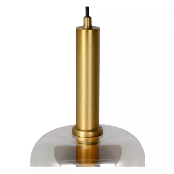 Hängelampe Rauchglas Metall Gold Schwarz E27 Ø22 cm