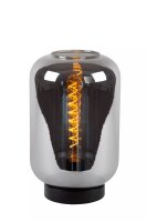 Tischlampe Rauchglas Metall Gold Schwarz E27 35 cm
