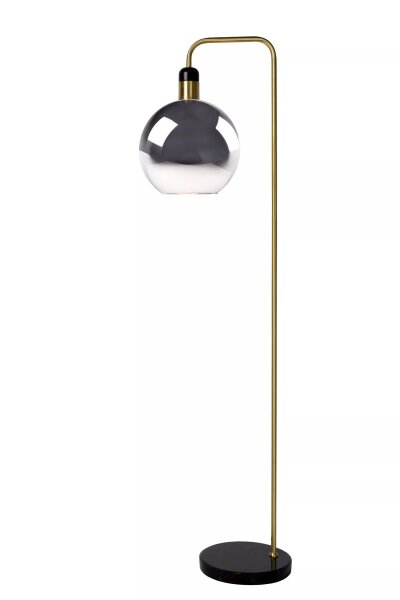 Stehleuchte Rauchglas Metall Marmorsockel E27 158 cm