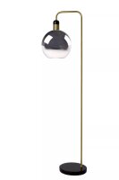 Stehleuchte Rauchglas Metall Marmorsockel E27 158 cm