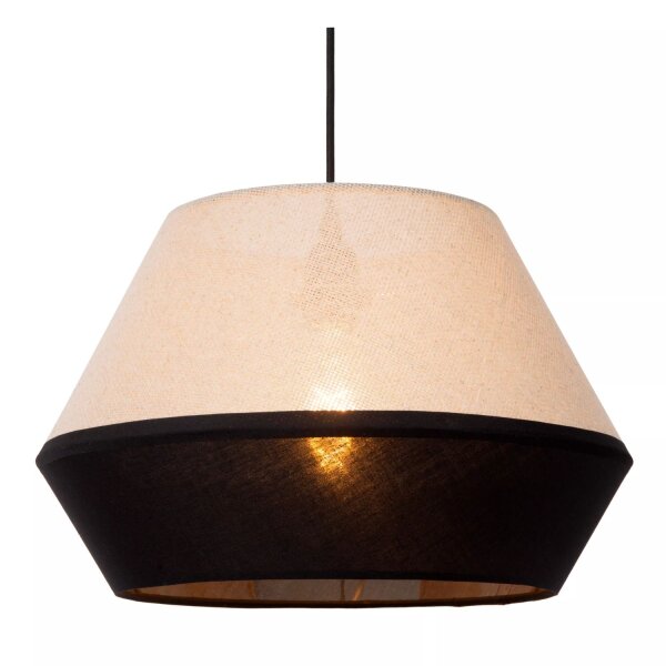 Pendelleuchte Stoff Metall Taupe Schwarz E27 Ø40 cm