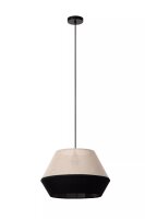 Pendelleuchte Stoff Metall Taupe Schwarz E27 Ø40 cm