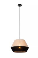 Pendelleuchte Stoff Metall Taupe Schwarz E27 Ø40 cm