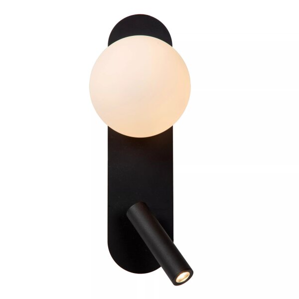 LED Wandleuchte Holz Glas Schwarz flexibel G9 H:32 cm