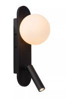 LED Wandleuchte Holz Glas Schwarz flexibel G9 H:32 cm