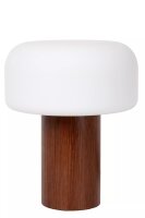 Natürliche Tischlampe Holz Glas Natur Weiß E14...