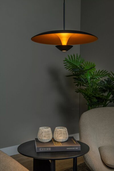 LED Pendelleuchte Aluminium Schwarz Gold 2700 K Ø40 cm