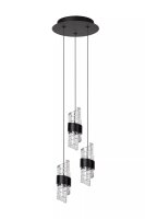 Moderne LED H&auml;ngelampe Schwarz B:25 cm 2700 K 3-flammig