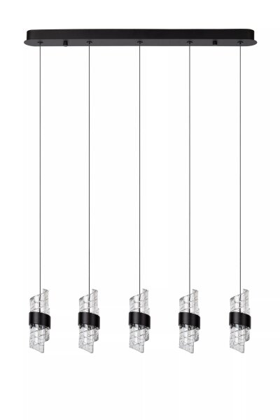 Moderne LED Pendelleuchte Schwarz L:84 cm 2700 K 5-flmg