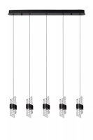 Moderne LED Pendelleuchte Schwarz L:84 cm 2700 K 5-flmg
