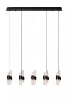 Moderne LED Pendelleuchte Schwarz L:84 cm 2700 K 5-flmg