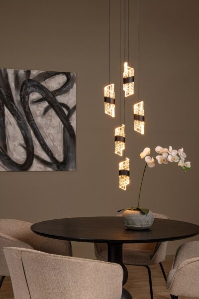 Moderne LED Pendelleuchte Schwarz L:30 cm 2700 K 5-flmg