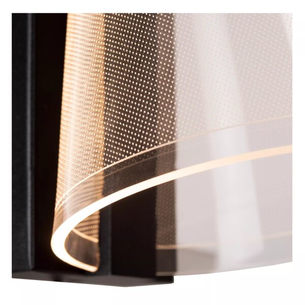 LED Wandleuchte Schwarz IP44 B:15 cm 10 W 600 lm 3000 K