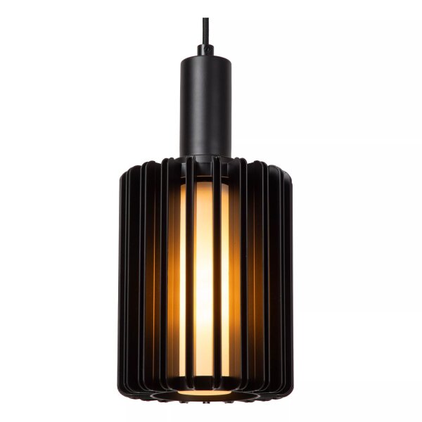 Lange Hängelampe Glas Aluminium Schwarz L:164 cm 5-flmg