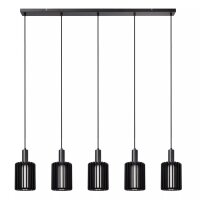 Lange H&auml;ngelampe Glas Aluminium Schwarz L:164 cm 5-flmg