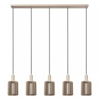 Lange H&auml;ngelampe Glas Aluminium Taupe L:164 cm 5-flmg