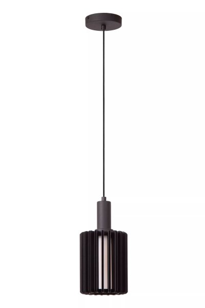 Schwarze Hängelampe Glas Metall Ø15 cm rund E27 Modern