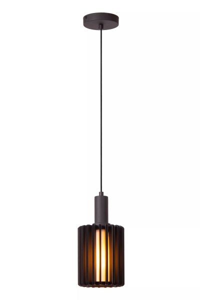 Schwarze Hängelampe Glas Metall Ø15 cm rund E27 Modern