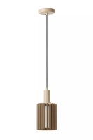 Runde H&auml;ngelampe Glas Metall Taupe &Oslash;15 cm E27 Modern
