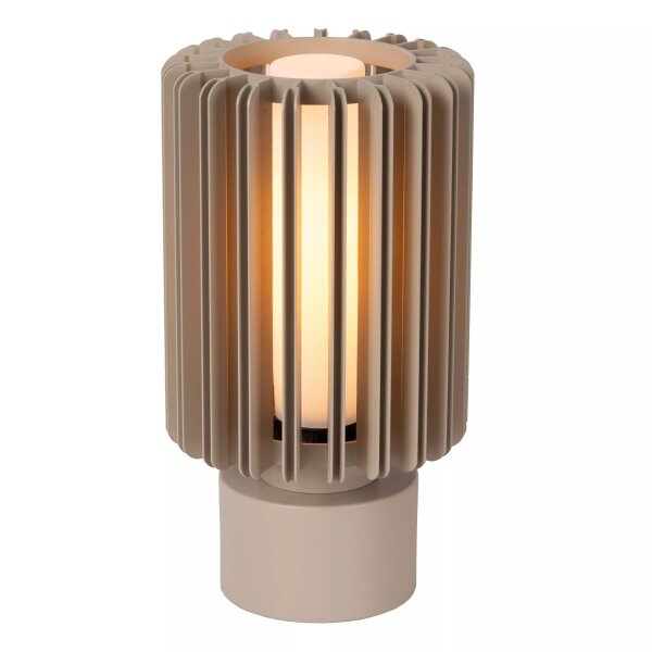 Tischleuchte Taupe Aluminium Glas E27 27 cm Modern