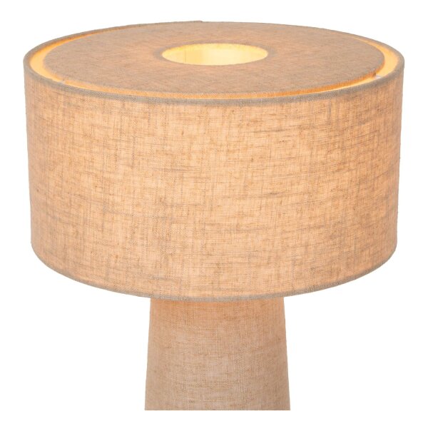 Tischlampe Stoff Taupe 50 cm hoch E27 bis 40 W Modern