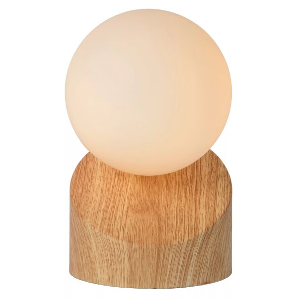 Natürliche Tischleuchte Glas Metall in Holz G9 16 cm