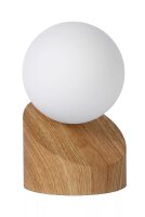 Natürliche Tischleuchte Glas Metall in Holz G9 16 cm