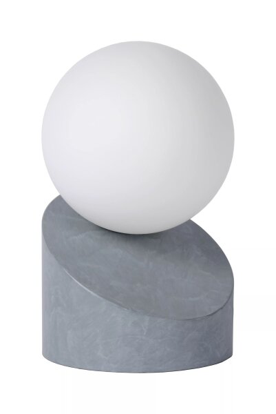 Blendarme Tischleuchte Glaskugel Metall Grau G9 16 cm